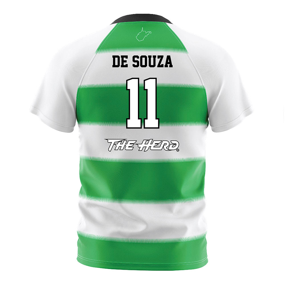 Marshall - NCAA Women's Soccer : Geovanna De Souza - Green Stripes Soccer Jersey-1