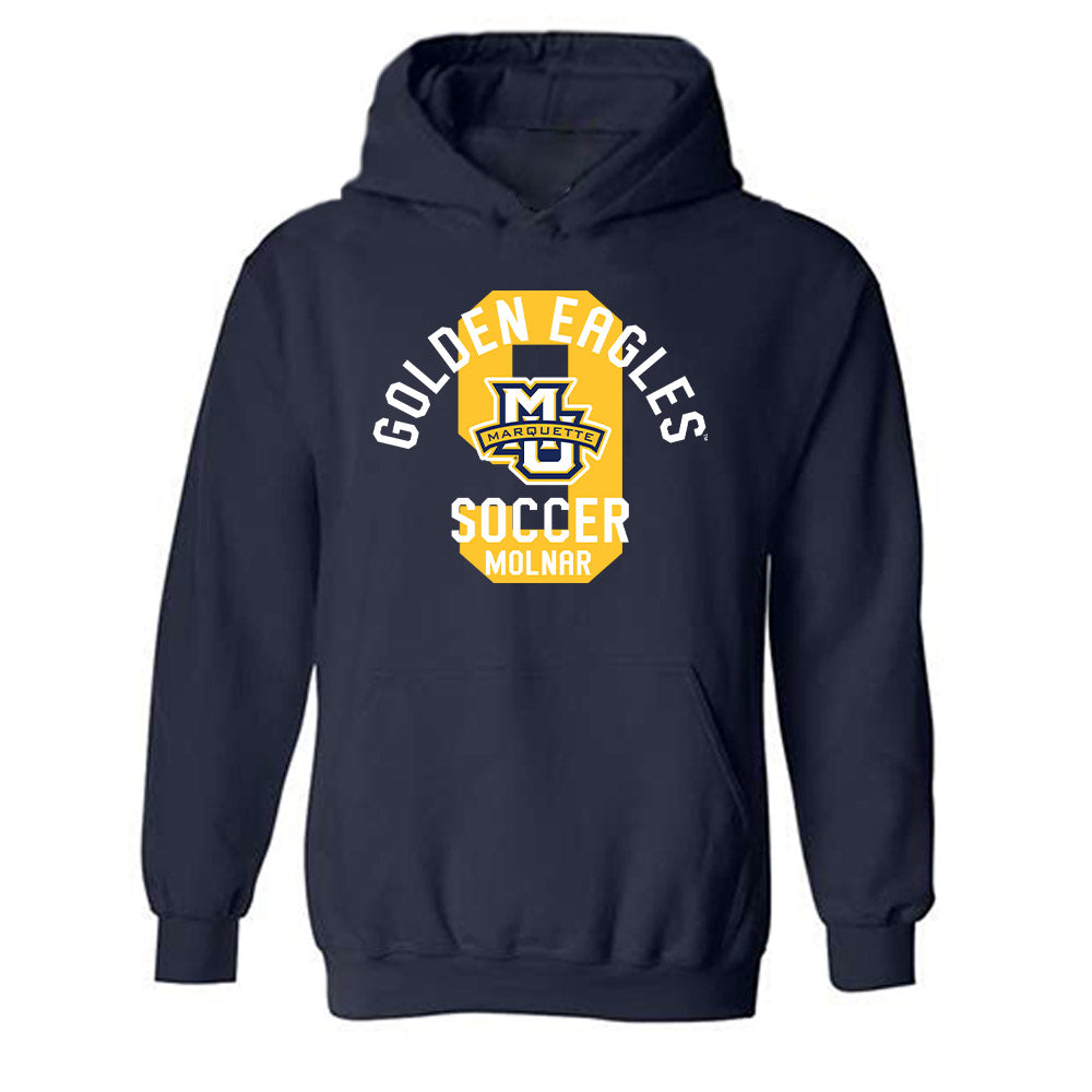 Marquette - NCAA Men's Soccer : Bence Molnar - Classic Fashion Shersey Hooded Sweatshirt-0
