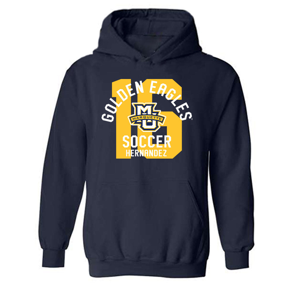 Marquette - NCAA Women's Soccer : Olivia Hernandez - Classic Fashion Shersey Hooded Sweatshirt-0