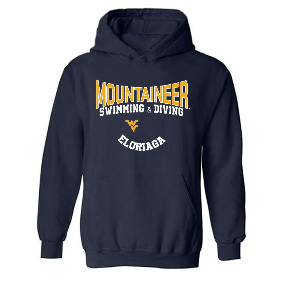 West Virginia - NCAA Men's Swimming & Diving : Glenn Eloriaga - Classic Fashion Shersey Hooded Sweatshirt-0