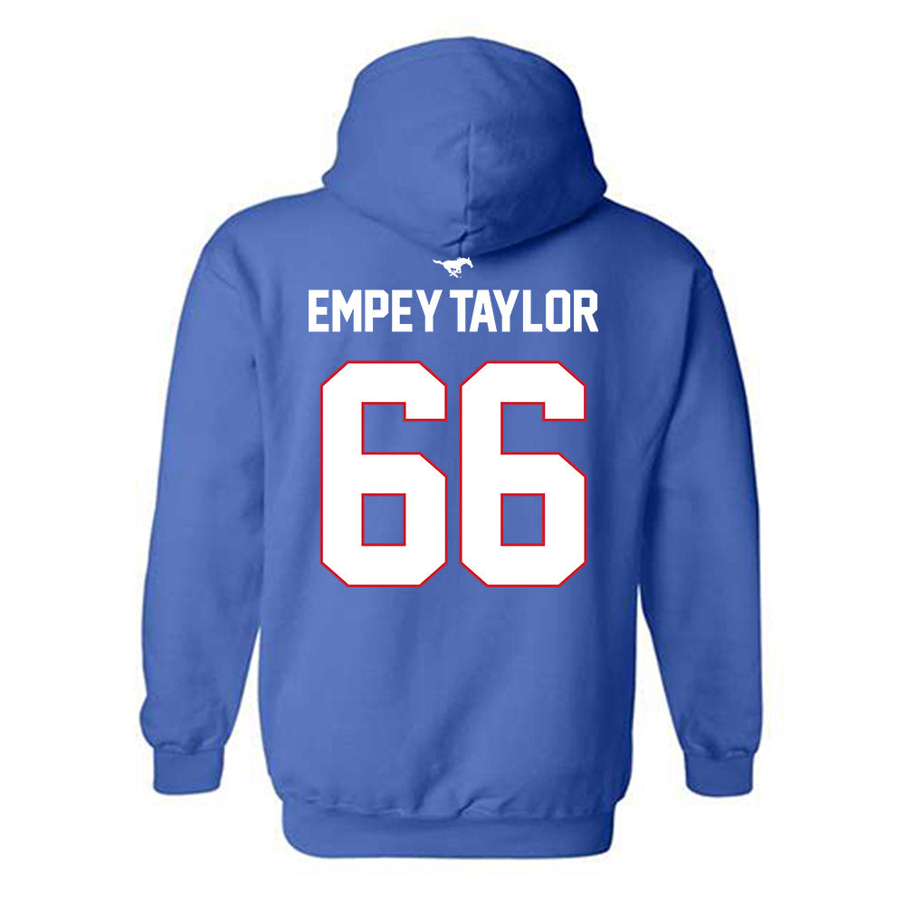 SMU - NCAA Women's Soccer : Haven Empey-Taylor - Replica Shersey Hooded Sweatshirt-1