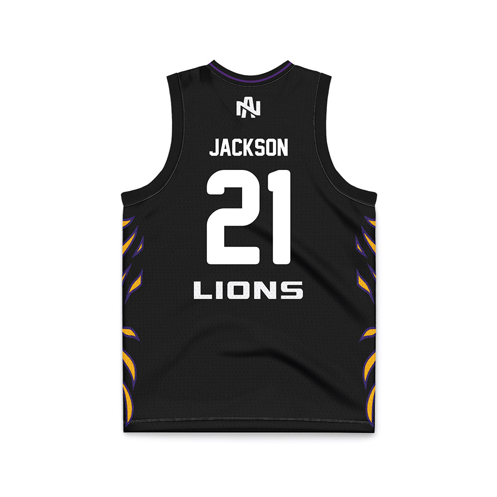 North Alabama - NCAA Women's Basketball : Gabriella Jackson - Black Basketball Jersey-1