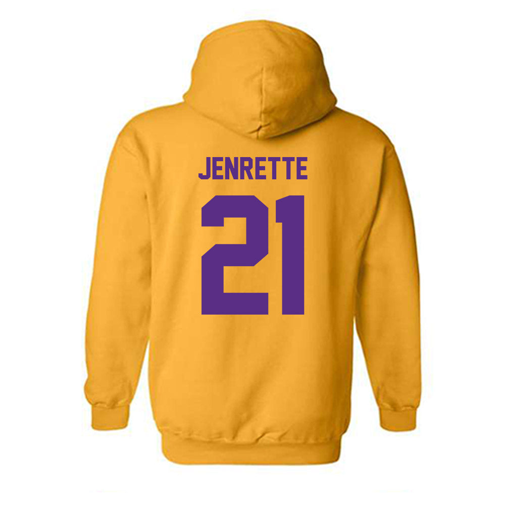 North Alabama - NCAA Men's Basketball : Israel Jenrette - Classic Fashion Shersey Hooded Sweatshirt-1