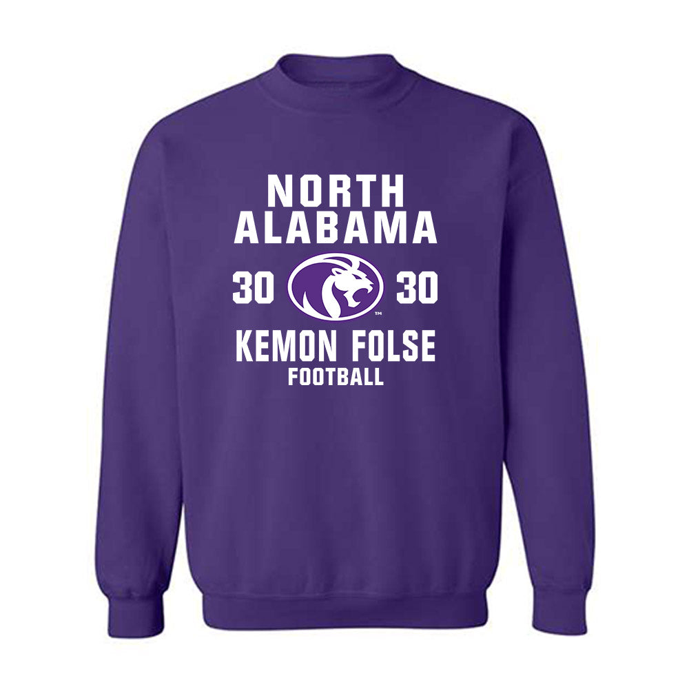 North Alabama - NCAA Football : Kemon Folse - Classic Shersey Crewneck Sweatshirt-0