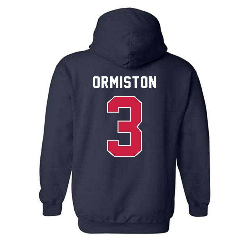South Alabama - NCAA Men's Basketball : Elijah Ormiston - Classic Fashion Shersey Hooded Sweatshirt-1