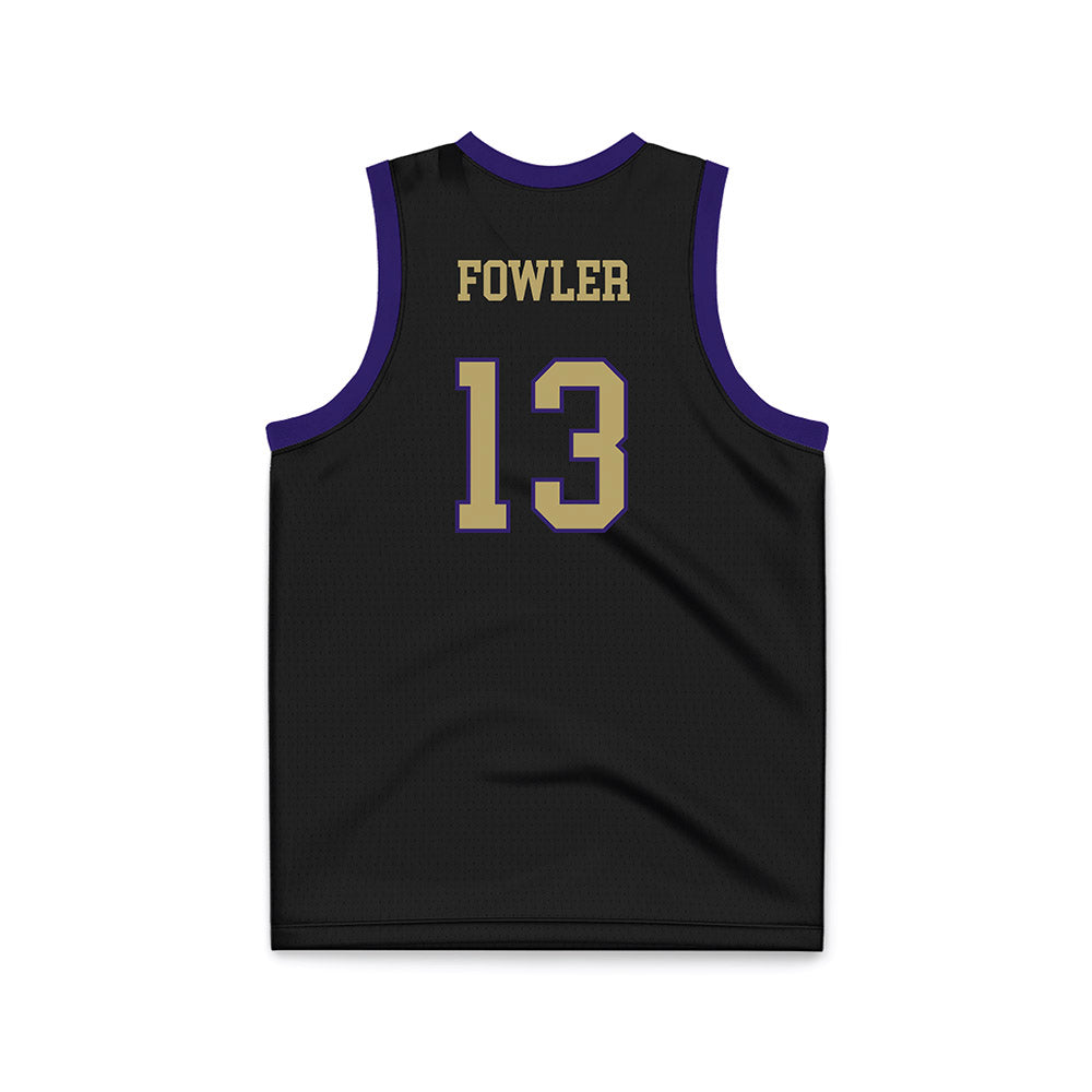 JMU - NCAA Men's Basketball : Preston Fowler - Black Basketball Jersey-1