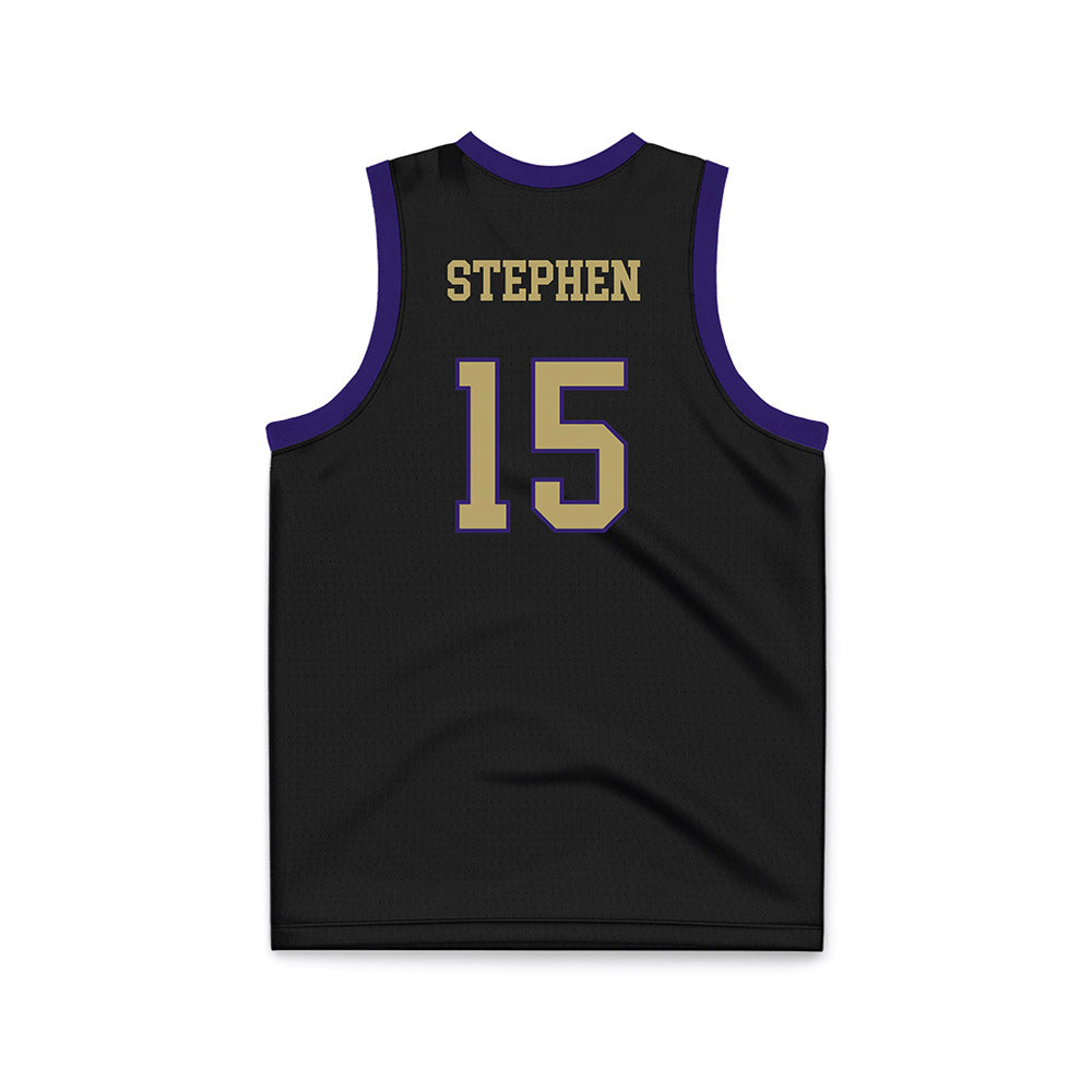 JMU - NCAA Men's Basketball : Joshua Stephen - Black Basketball Jersey-1