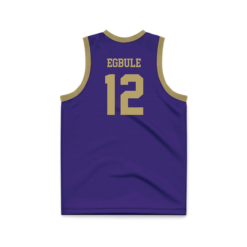 JMU - NCAA Men's Basketball : Oriekose Egbule - Purple Basketball Jersey-1