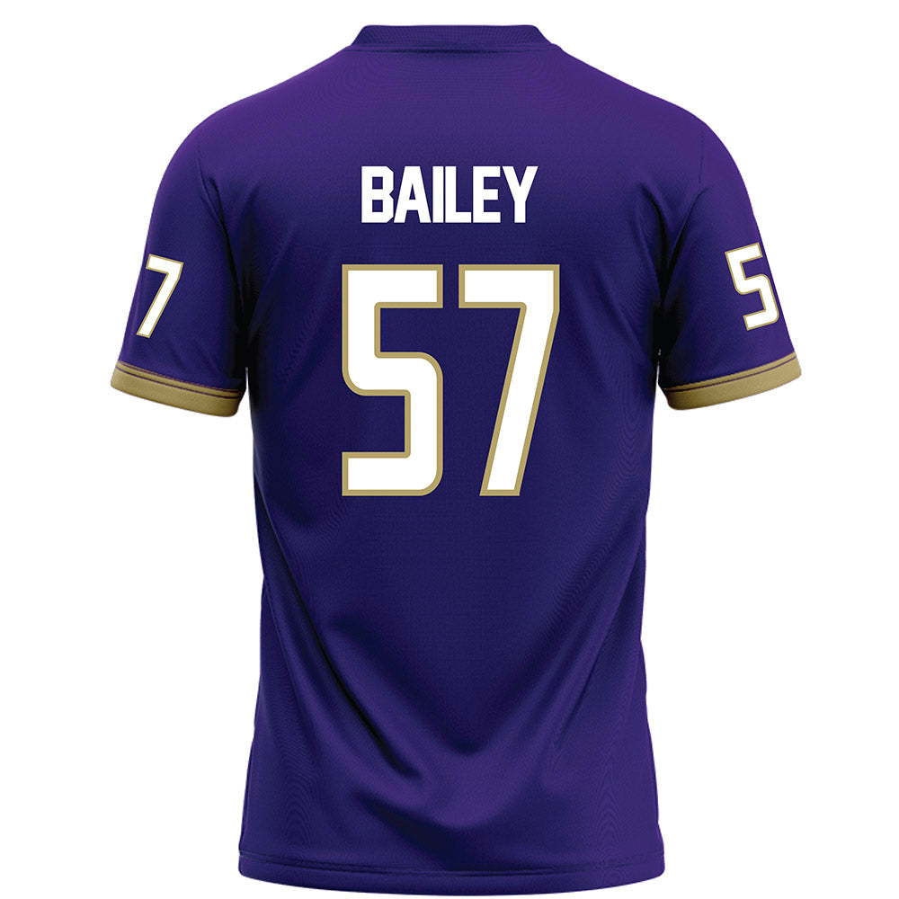 JMU - NCAA Football : Jacob Bailey - Purple Football Jersey-1