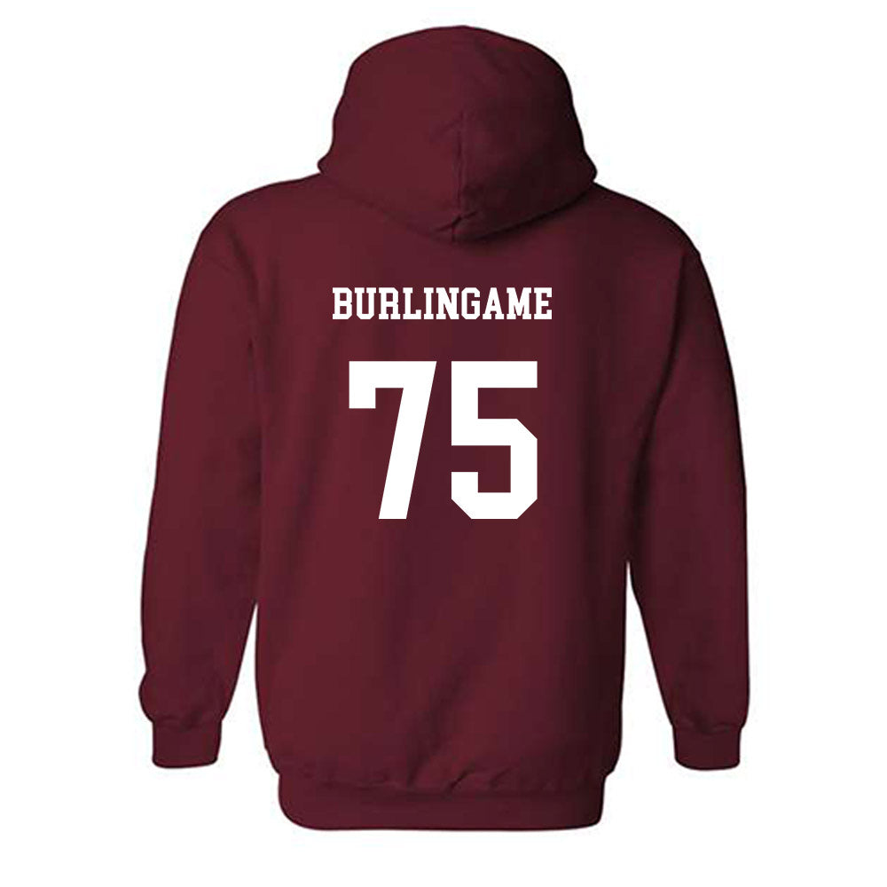 UMass - NCAA Football : Tanner Burlingame - Classic Fashion Shersey Hooded Sweatshirt-1