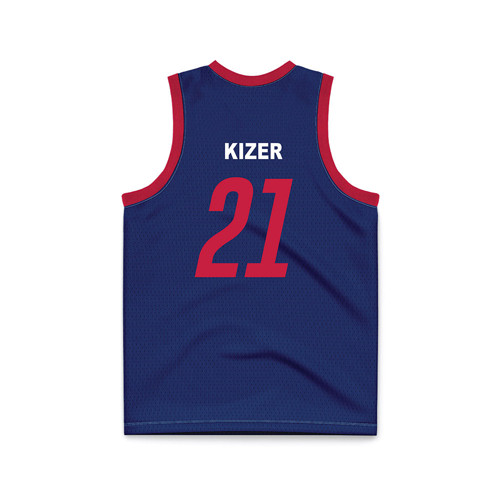 South Alabama - NCAA Men's Basketball : Ethan Kizer - Blue Basketball Jersey-1