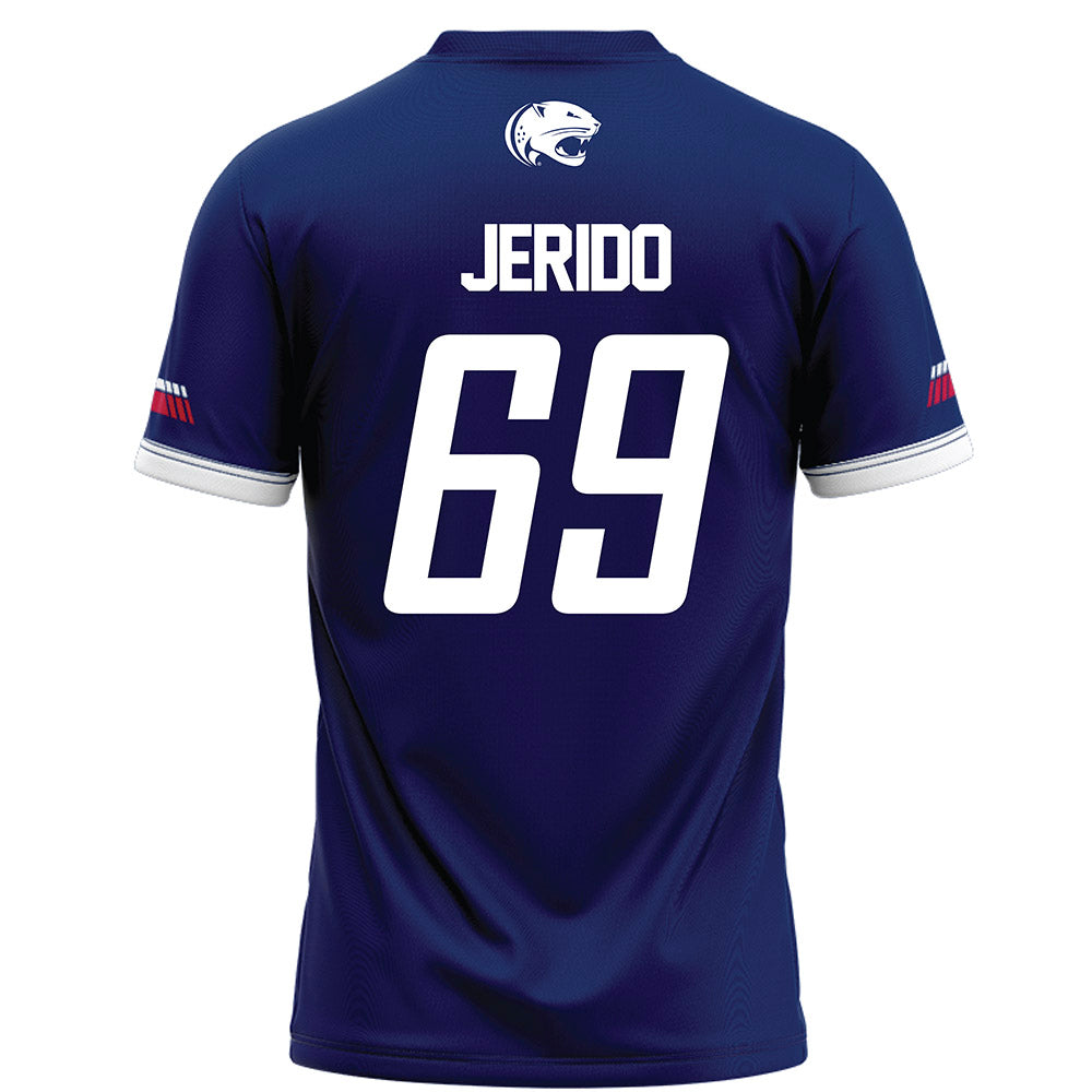 South Alabama - NCAA Football : Kenton Jerido - Blue Football Jersey-1