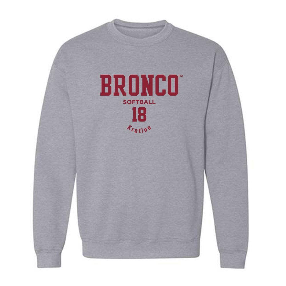 SCU - NCAA Softball : Claire Krotine - Classic Fashion Shersey Crewneck Sweatshirt-0