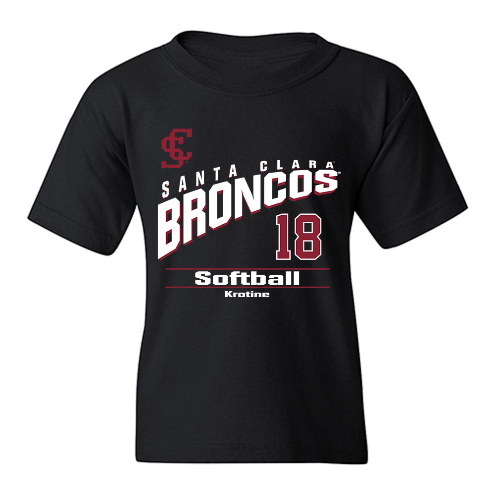 SCU - NCAA Softball : Claire Krotine - Classic Fashion Shersey Youth T-Shirt-0