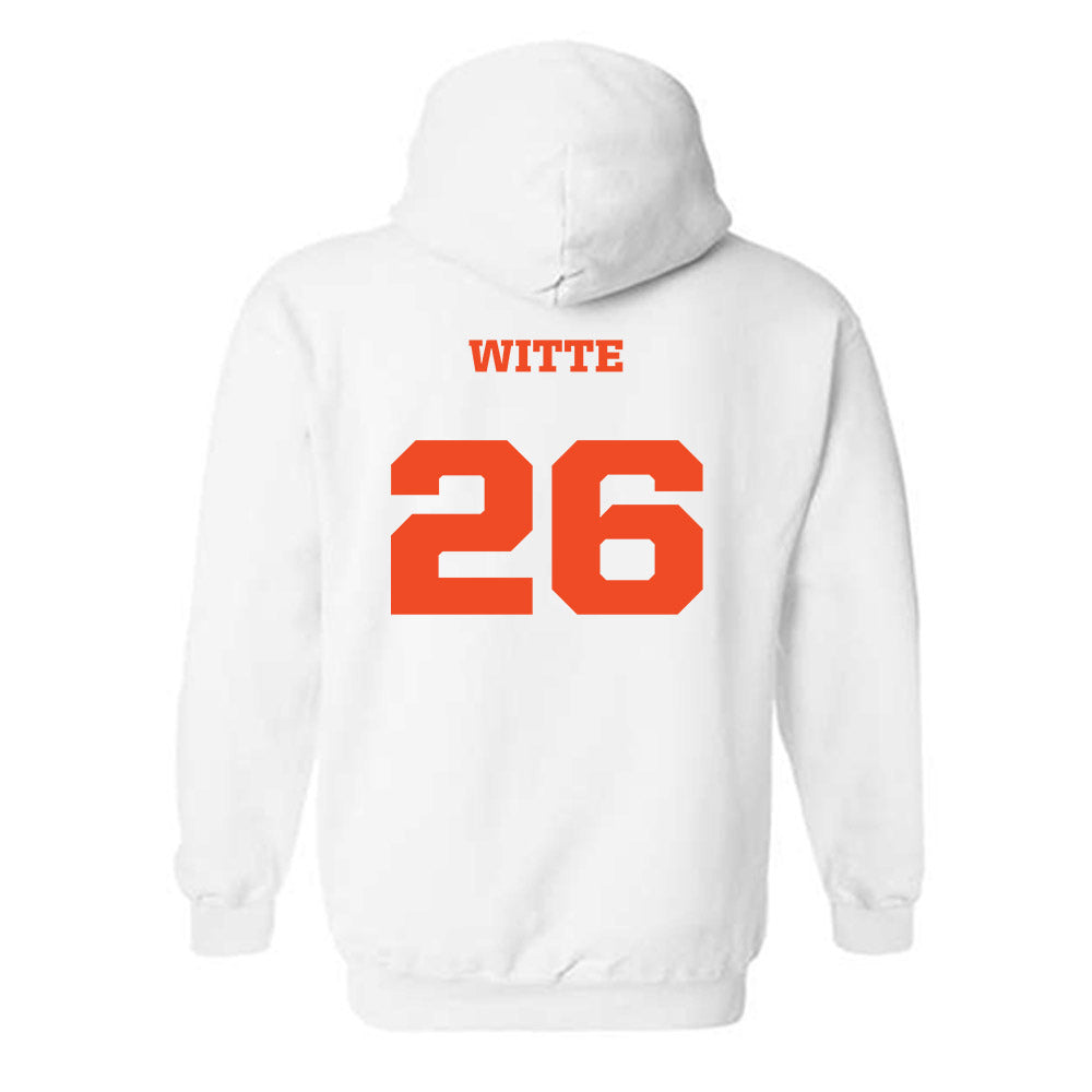 Campbell - NCAA Women's Soccer : Samantha Witte - Replica Shersey Hooded Sweatshirt-1
