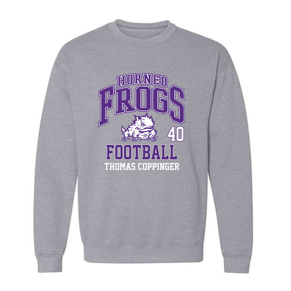 TCU - NCAA Football : Thomas Coppinger - Classic Fashion Shersey Crewneck Sweatshirt-0