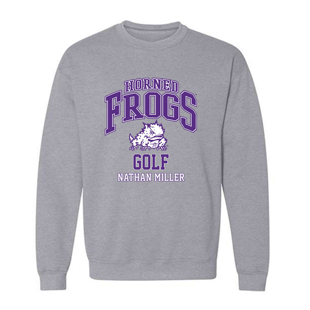 TCU - NCAA Men's Golf : Nathan Miller - Classic Fashion Shersey Crewneck Sweatshirt-0