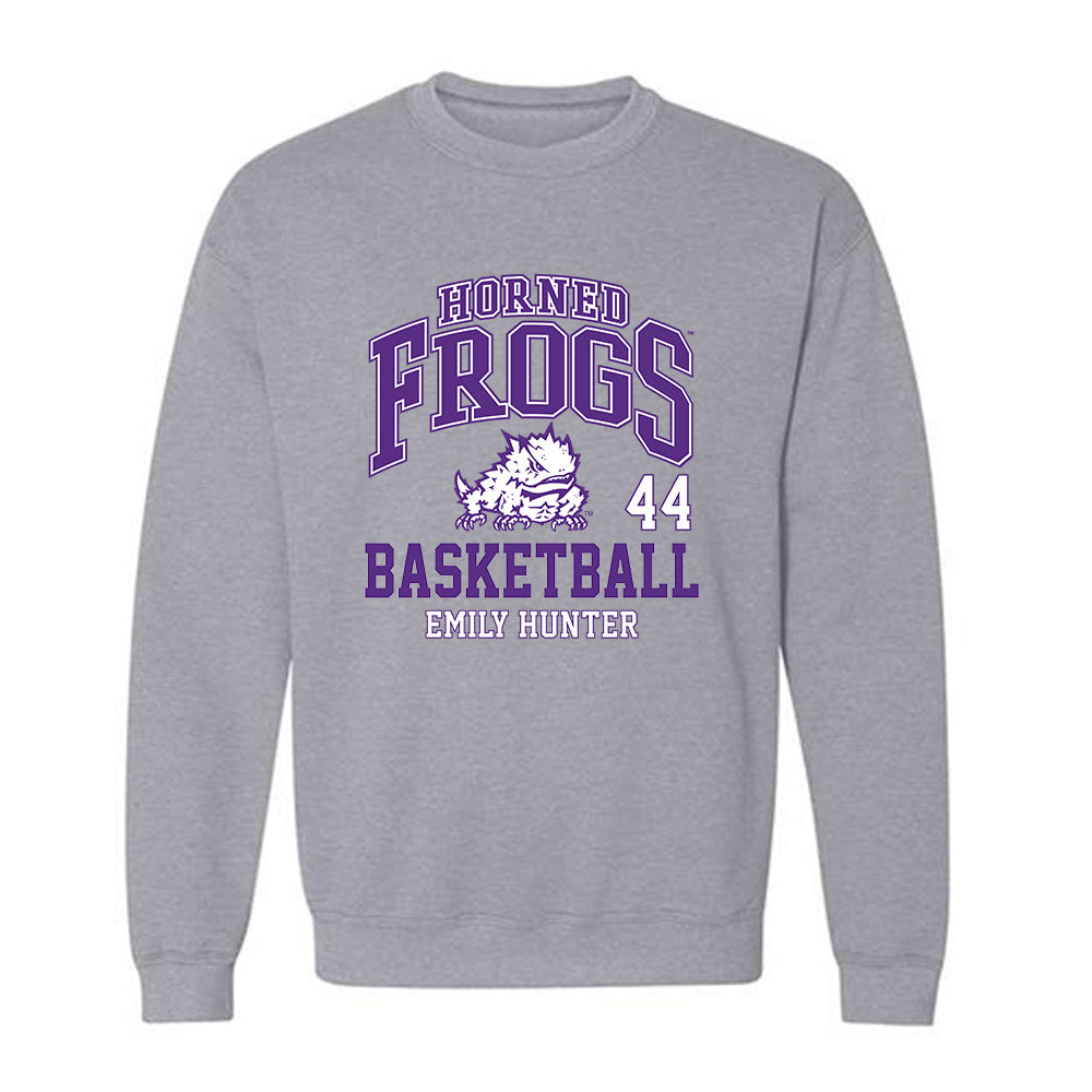 TCU - NCAA Women's Basketball : Emily Hunter - Classic Fashion Shersey Crewneck Sweatshirt-0