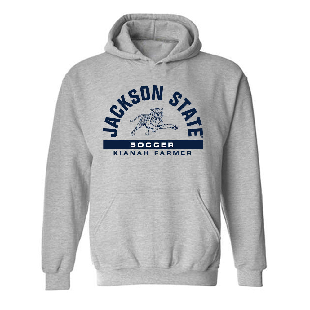 Jackson State - NCAA Women's Soccer : Kianah Farmer - Classic Fashion Shersey Hooded Sweatshirt-0
