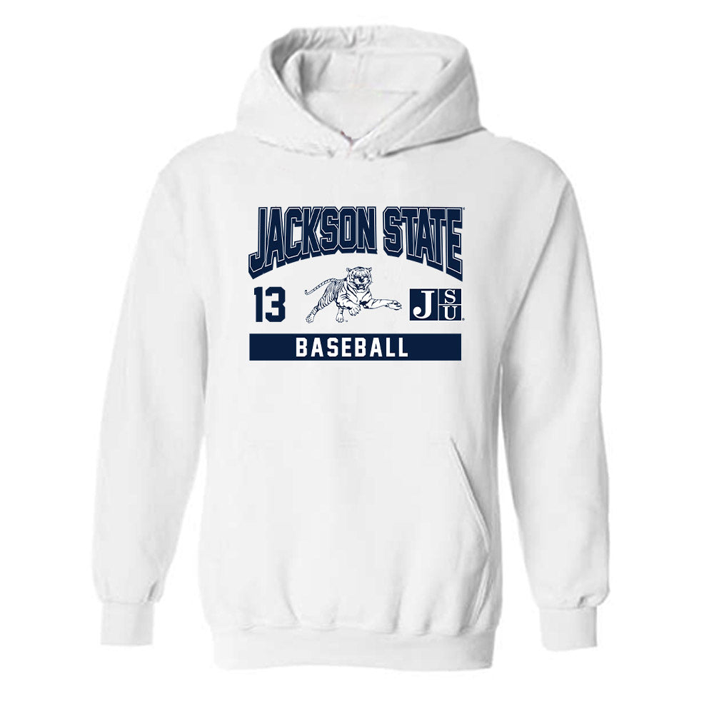 Jackson State - NCAA Baseball : Je-andrick Lourens - Classic Fashion Shersey Hooded Sweatshirt-0