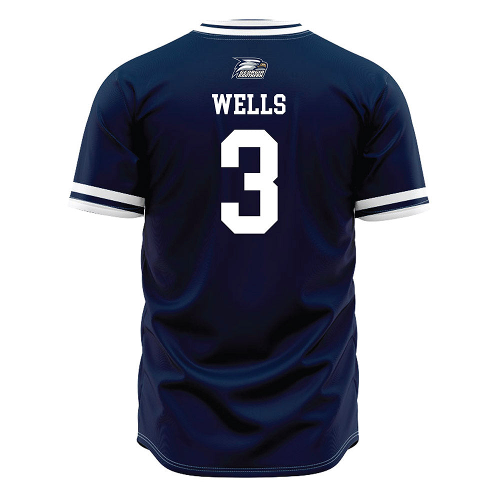 Georgia Southern - NCAA Baseball : Frank Wells - Navy Jersey-1
