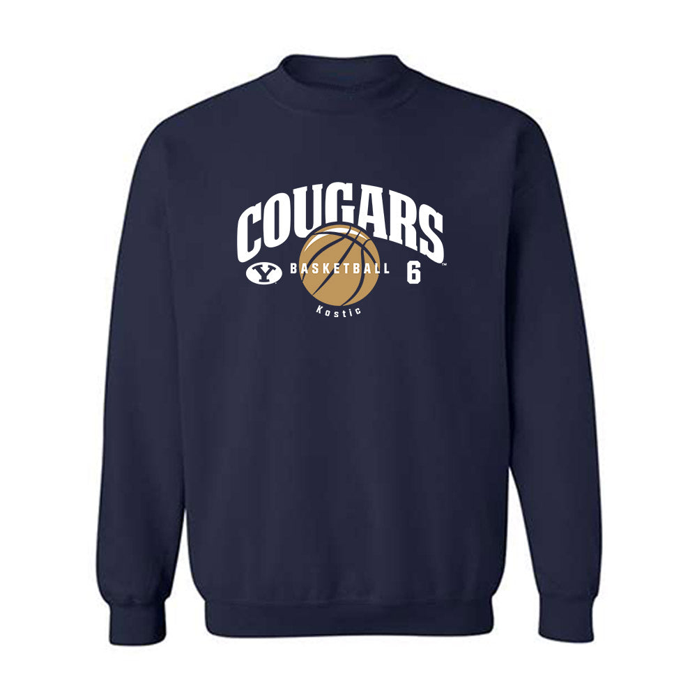 BYU - NCAA Men's Basketball : Aleksej Kostic - Crewneck Sweatshirt-0
