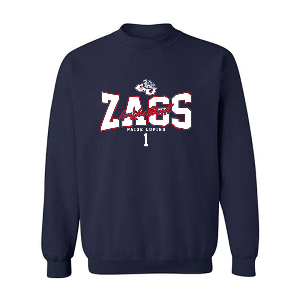 Gonzaga - NCAA Women's Basketball : Paige Lofing - Classic Fashion Shersey Crewneck Sweatshirt-0