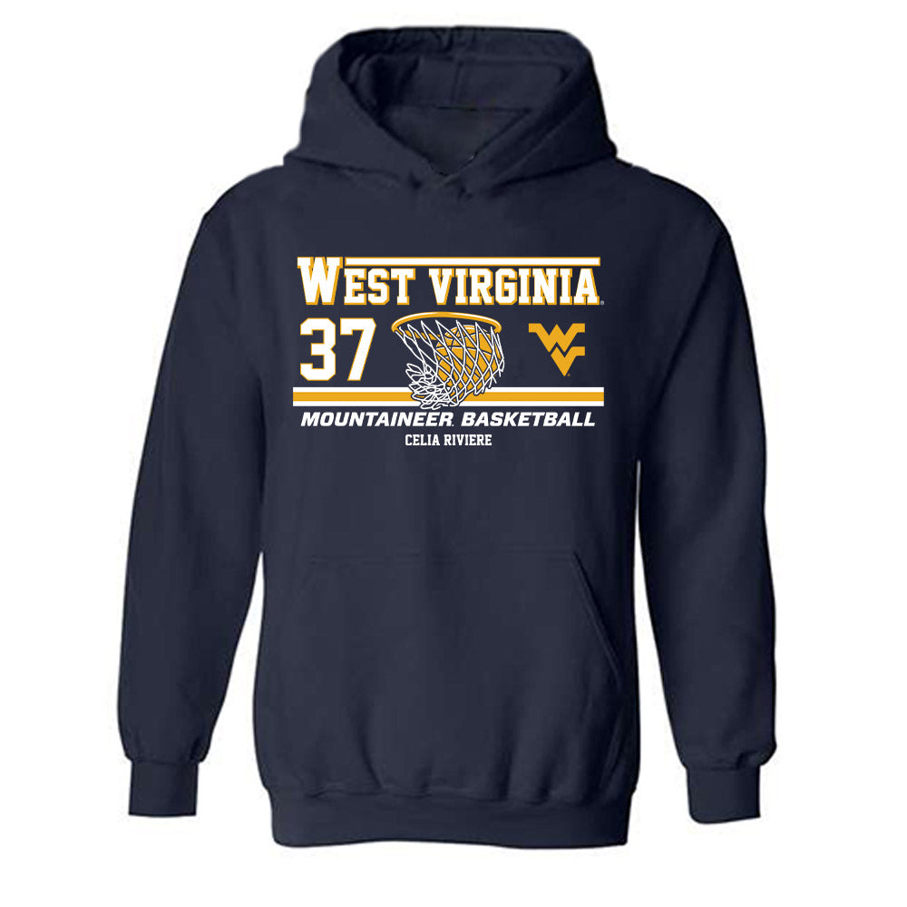 West Virginia - NCAA Women's Basketball : Celia Riviere - Classic Fashion Shersey Hooded Sweatshirt-0