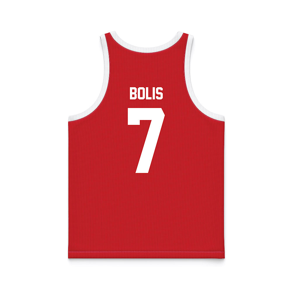Nebraska - NCAA Men's Basketball : Justin Bolis - Red Basketball Jersey-1