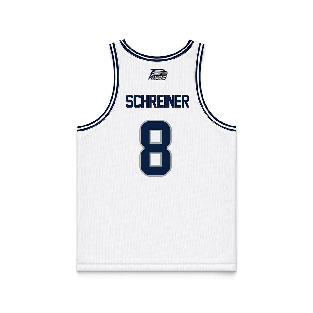 Georgia Southern - NCAA Men's Basketball : Cullen Schreiner - White Basketball Jersey-1