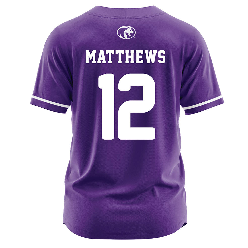 North Alabama - NCAA Softball : Emily Matthews - Purple Jersey