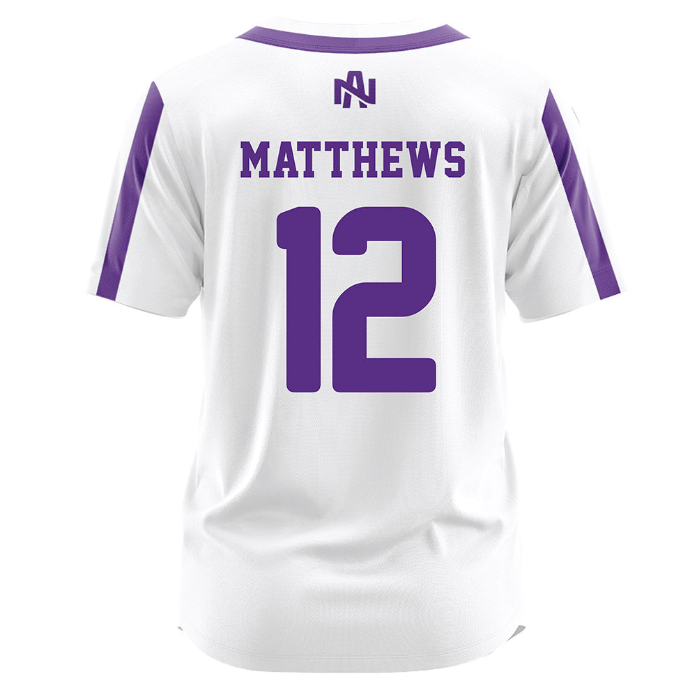 North Alabama - NCAA Softball : Emily Matthews - White Jersey