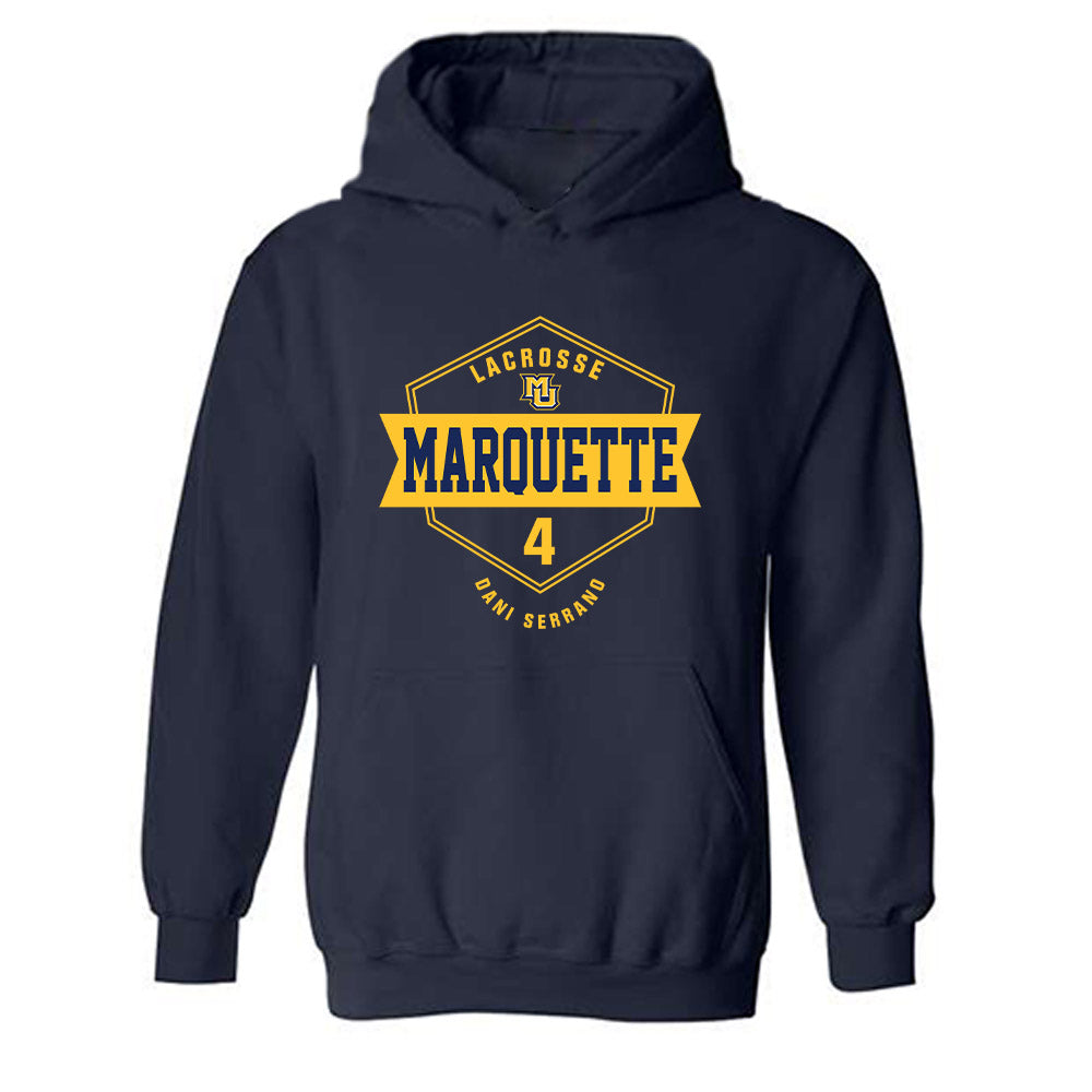 Marquette - NCAA Women's Lacrosse : Dani Serrano - Fashion Shersey Hooded Sweatshirt-0