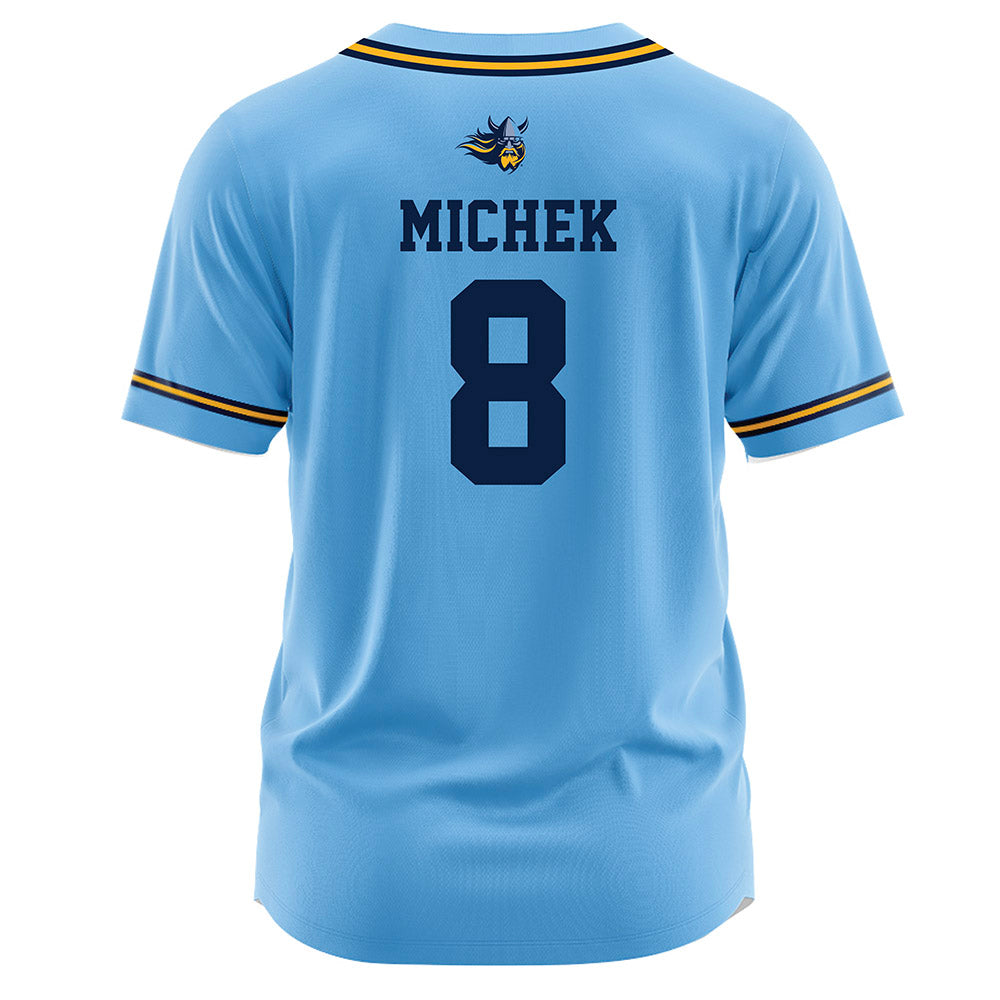 AU - NCAA Baseball : Ashton Michek - Light Blue Jersey