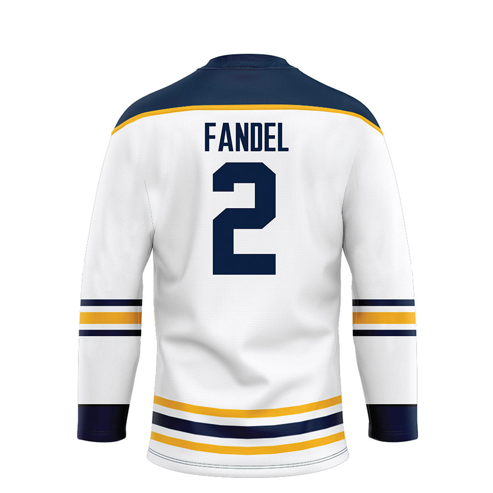 AU - NCAA Men's Ice Hockey : Landon Fandel - White Hockey Jersey-1
