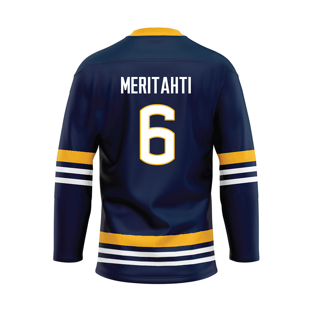 AU - NCAA Men's Ice Hockey : Samo Meritahti - Navy Hockey Jersey-1