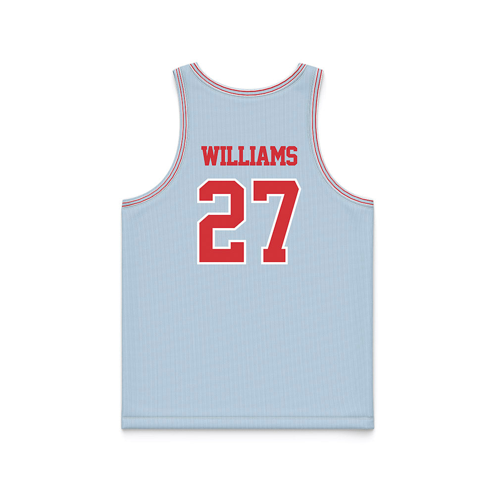 LA Tech - NCAA Men's Basketball : A'Meir Williams - Light Blue Basketball Jersey-1