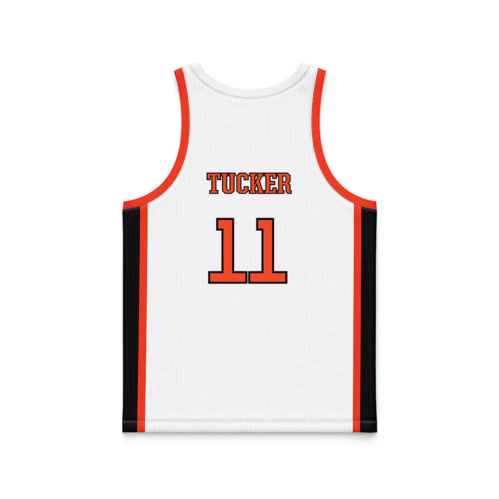 Campbell - NCAA Women's Basketball : Olivia Tucker - White Basketball Jersey