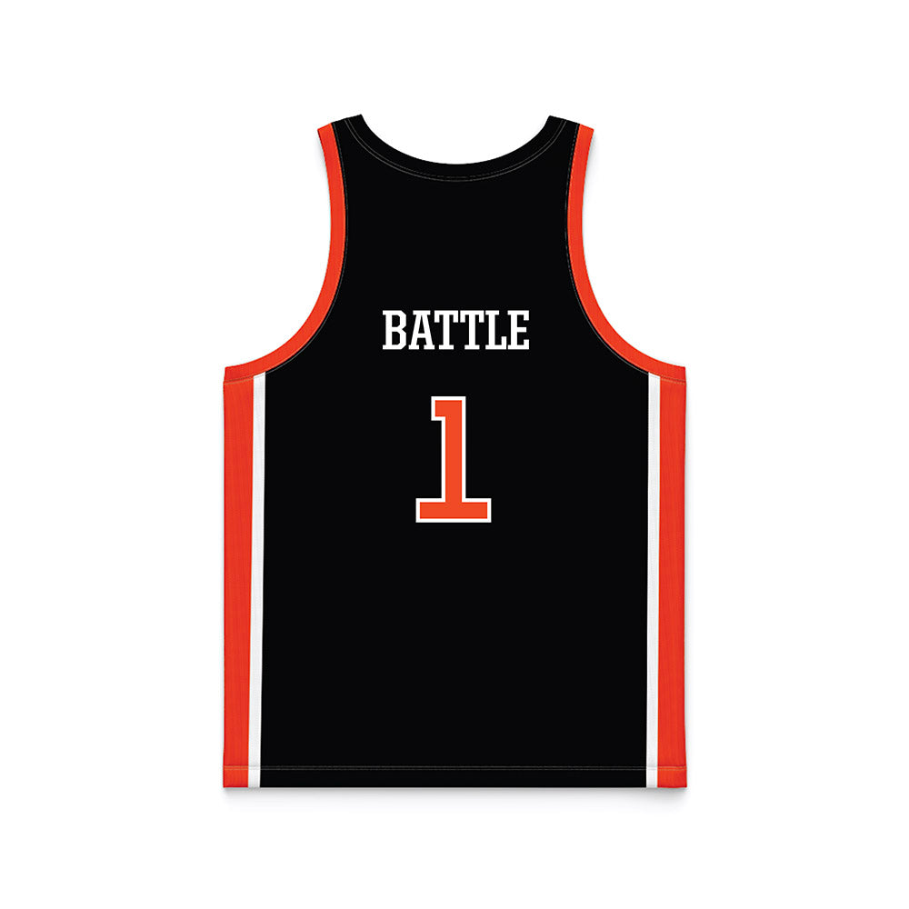 Campbell - NCAA Women's Basketball : Ashleigh Battle - Black Basketball Jersey-1