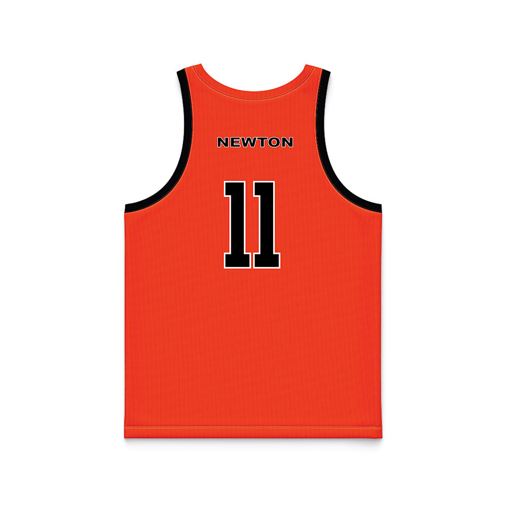 Campbell - NCAA Men's Basketball : Muneer Newton - Orange Basketball Jersey-1