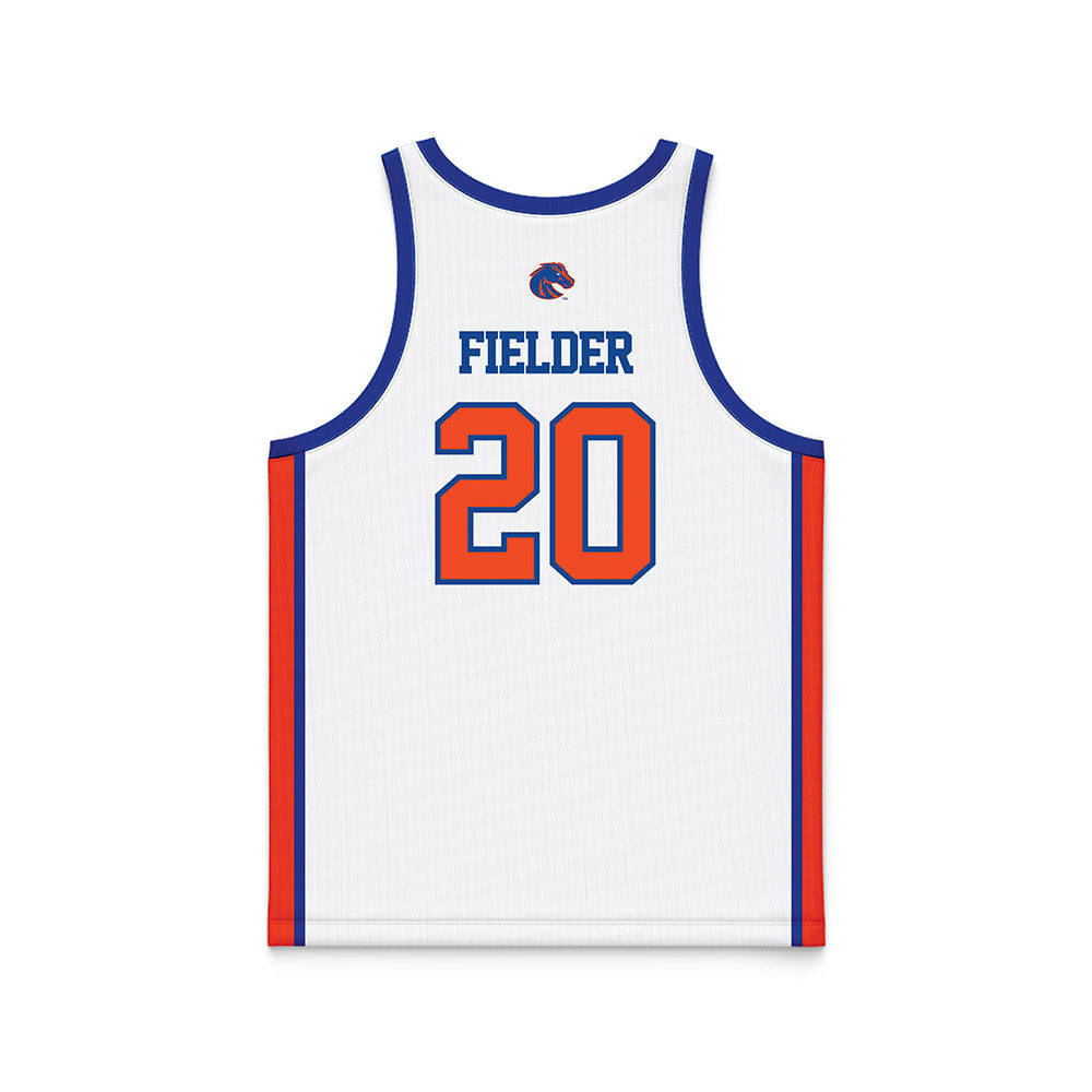 Boise State - NCAA Men's Basketball : Drew Fielder - White Basketball Jersey-1