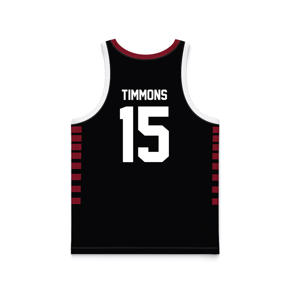 Troy - NCAA Women's Basketball : Jasmine Timmons - Black Basketball Jersey-1