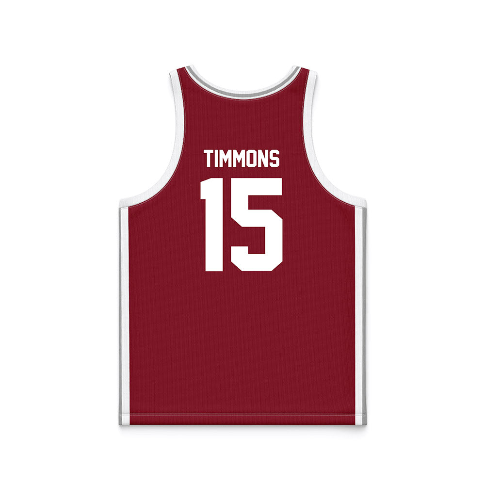 Troy - NCAA Women's Basketball : Jasmine Timmons - Cardinal Red Basketball Jersey-1