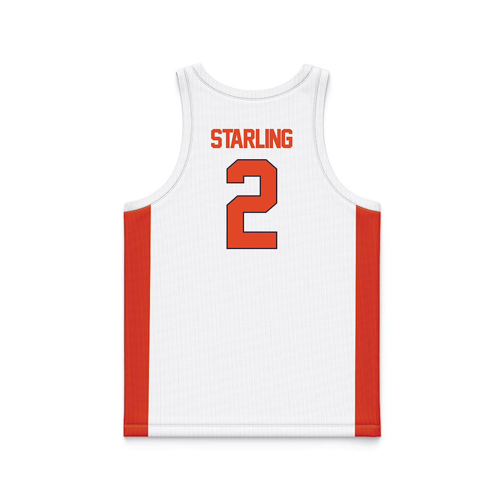 Syracuse - NCAA Men's Basketball : JJ Starling - White Basketball Jersey-1