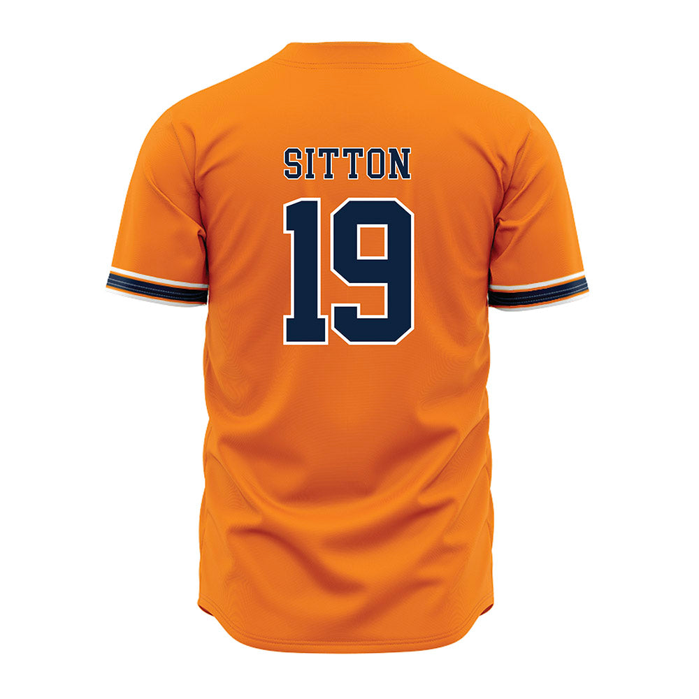 UT Martin - NCAA Baseball : Jacob Sitton - Orange Jersey-1