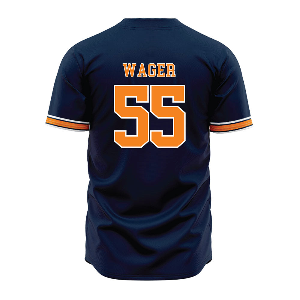 UT Martin - NCAA Baseball : Zachary Wager - Blue Jersey-1