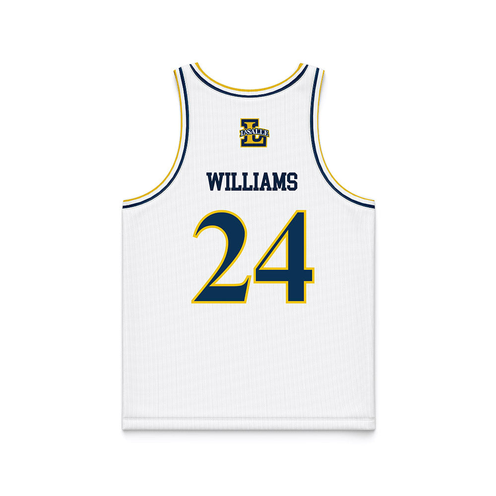 La Salle - NCAA Women's Basketball : Kiara Williams - White Basketball Jersey-1