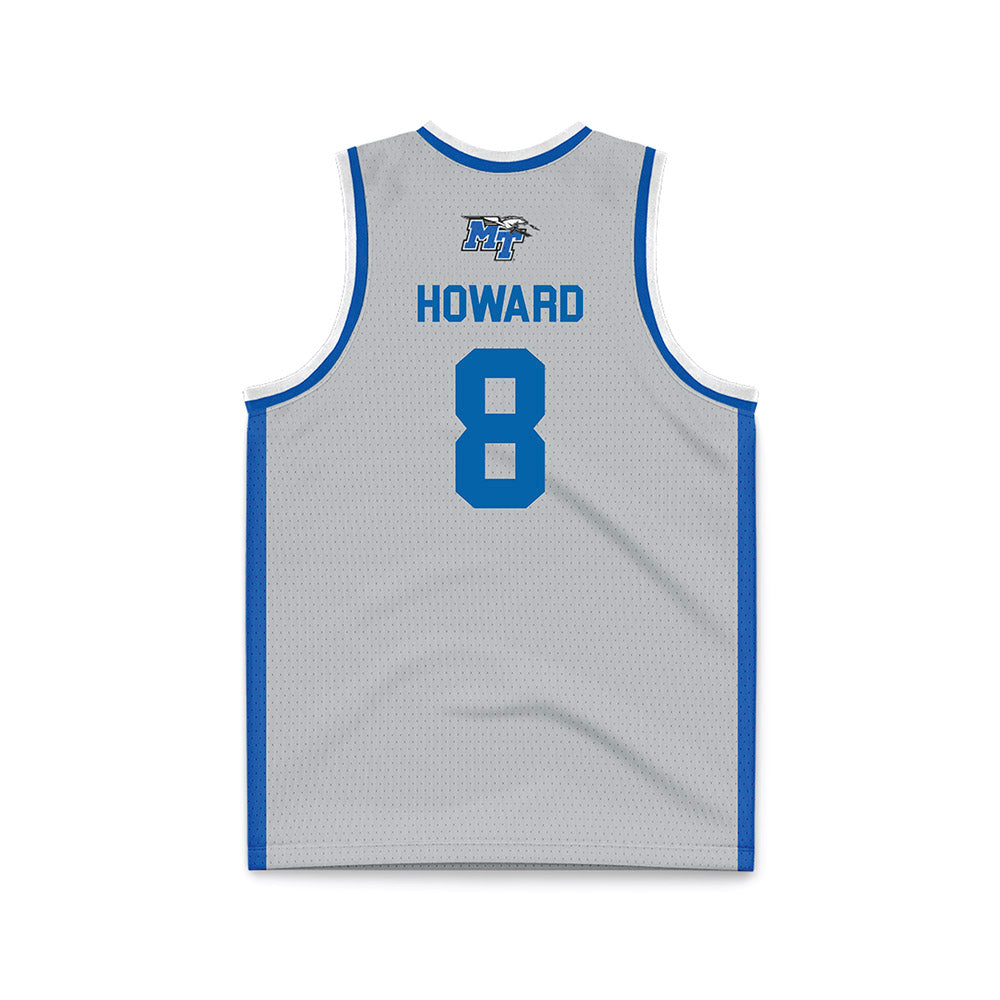 MTSU - NCAA Men's Basketball : Jax Howard - Light Grey Basketball Jersey-1