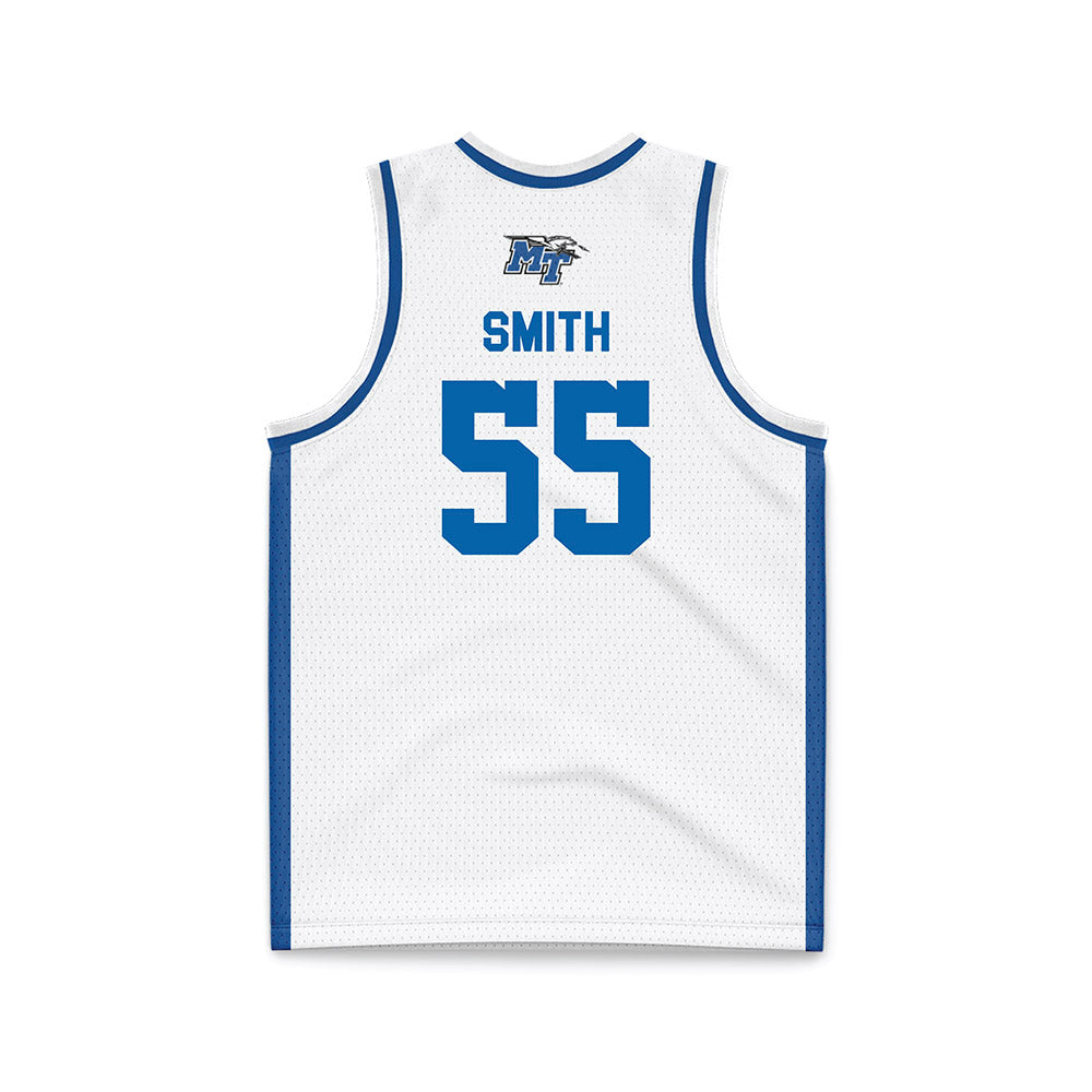 MTSU - NCAA Men's Basketball : Sean Smith - White Basketball Jersey-1