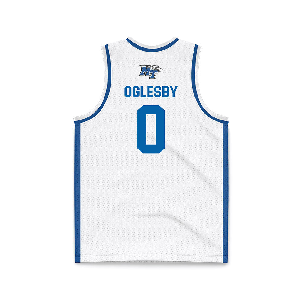 MTSU - NCAA Men's Basketball : Alec Oglesby - White Basketball Jersey-1